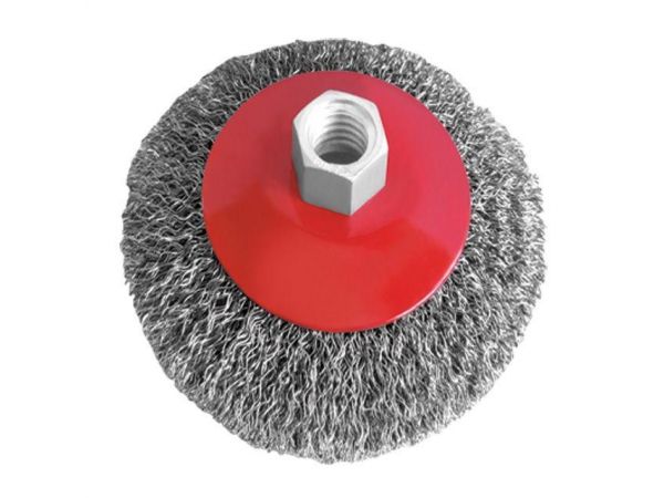 Щетка конусная 125 мм, для УШМ, М14 (витая проволока) INTERTOOL