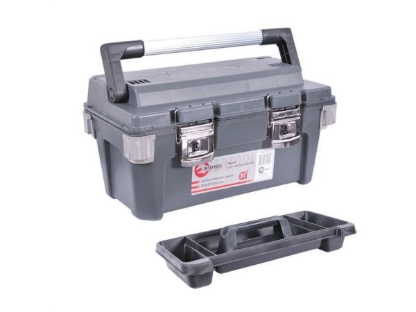 Ящик для инструмента с металлическими замками 20 500x275x265 мм INTERTOOL