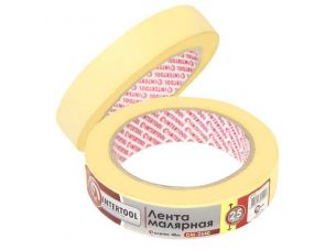 Лента малярная 25мм, 40м, желтая INTERTOOL