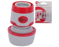Коннектор с аквастопом 1/2 для шланга 3/4 INTERTOOL