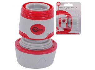 Коннектор с аквастопом 1/2 для шланга 3/4 INTERTOOL