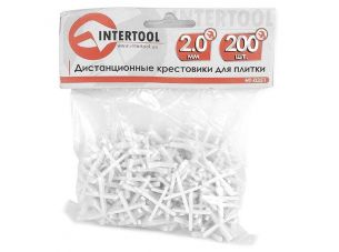 Набор дистанционных крестиков для плитки 2,0 мм / 200 шт INTERTOOL