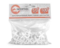 Набор дистанционных крестиков для плитки 5,0 мм / 100 шт INTERTOOL