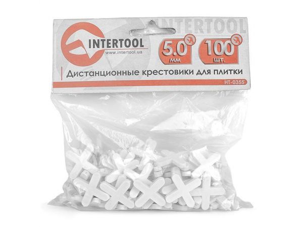 Набор дистанционных крестиков для плитки 5,0 мм / 100 шт INTERTOOL
