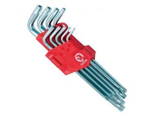 Набор Г-образных ключей TORX с отверстием 9 шт, Т10-Т50, Cr-V, Big INTERTOOL