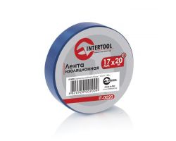 Лента изоляционная 0,15 мм x 17 мм x 20 м синяя INTERTOOL