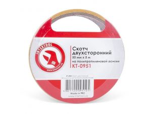 Скотч двухсторонний 50 мм*5 м на полипропиленовой основе INTERTOOL