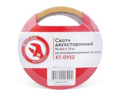 Скотч двухсторонний 50 мм*10 м на полипропиленовой основе INTERTOOL