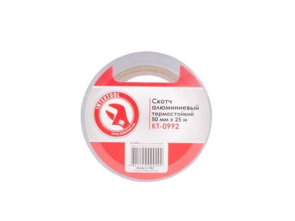 Скотч алюминиевый термостойкий 50 мм*25 м INTERTOOL