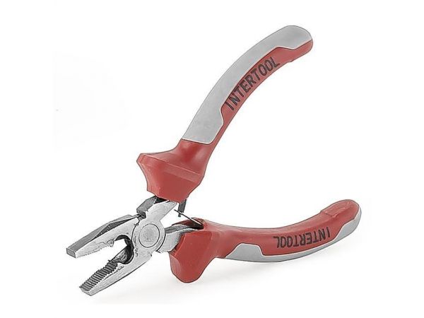 Плоскогубцы прецизионные комбинированные с накладками на рукоятках из двух материаллов 115 мм INTERTOOL