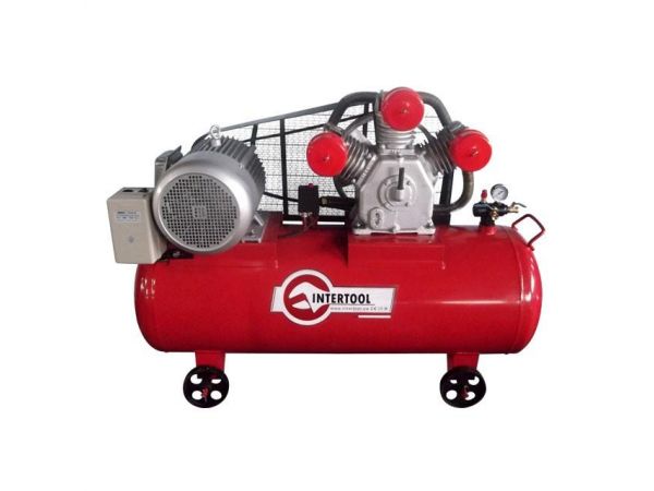 Компрессор 300 л, 11 кВт, 380 В, 8 атм, 1600 л/мин. 3 цилиндра INTERTOOL
