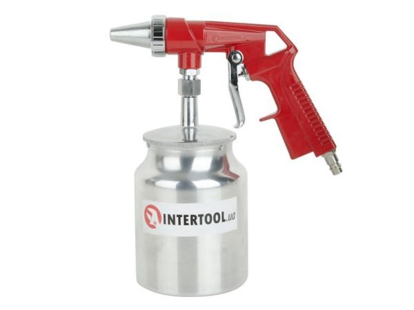 Пистолет пескоструйный пневматический с металлическим бачком INTERTOOL