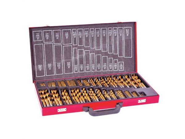 Набор сверл HSS 230 ед в металлическом кейсе INTERTOOL
