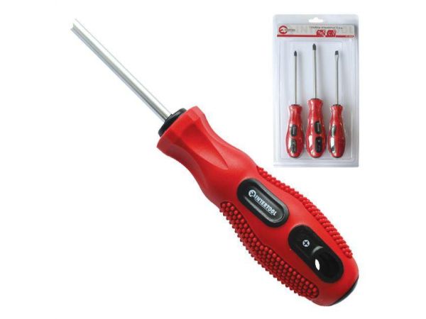 Набор отверток 3ед.(SL5*100,PH1*100,PH2*100) Cr-V INTERTOOL