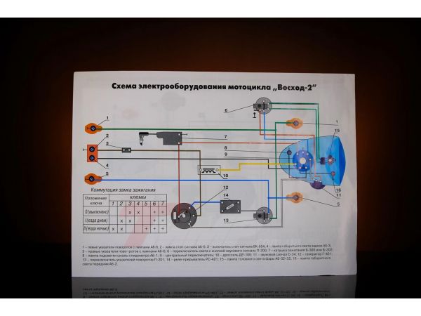 Схема электрооборудования   ВОСХОД 2 (2М) EVO